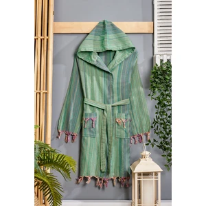 Ponponlu Peştamal Plaj Elbisesi (Bornoz Model) –  Pamuk, Yüksek Emici ve Hızlı Kuruyan Kumaş (L/ x l)