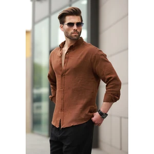 Beyaz Basic  Pamuklu Uzun Kollu Erkek Gömlek E6761