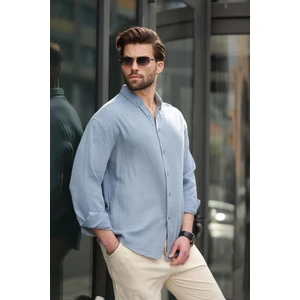Beyaz Basic  Pamuklu Uzun Kollu Erkek Gömlek E6761