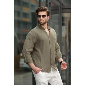 Beyaz Basic  Pamuklu Uzun Kollu Erkek Gömlek E6761