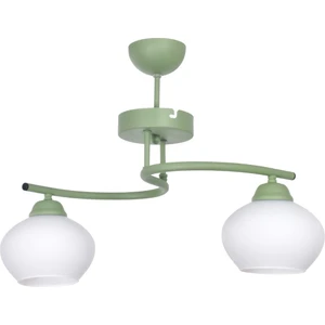 Fuji Modern Tasarım Antre Hol Mutfak Salon Çocuk Odası  Yeşil Renk Beyaz Camlı 2 Li Avize