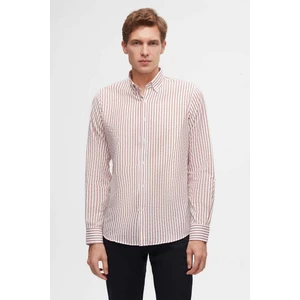 Slim Fit Kırmızı Çizgili Gömlek 6HC02ORT10265