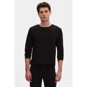 D'S Damat Slim Fit Siyah Bisiklet Yaka  Pamuk Nefes Alabilen Uzun Kollu Body Tişört 4HC14ORT0007M