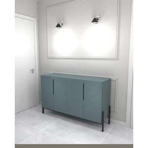 |Mdflam Konsol Antrasit Kapaklı Klasör  Dosya Dolabı  Metal Ayaklı Tv Ünitesi Büfe Dresuar 142 x 38 x 85H  cm