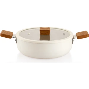 Ceramoni Seramik Basık Tencere 24 cm-Krem