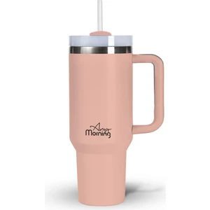  Any Morning Vaha 1200 ml Termos Mug – 3 Aşamalı Çevirmeli Kapak, Somon