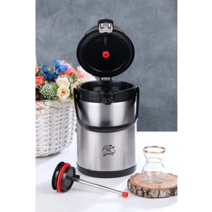 Ckr2007 2.5 Lt Çift Katlı Paslanmaz Çelik Pompalı Termos - 2.5 Lt-Siyah