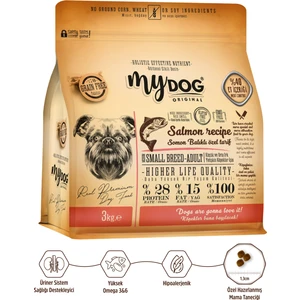 My Dog Mydog Orıgınal Az Tahıllı Somon Balıklı Küçük ve Orta Irk Köpek Maması 3kg