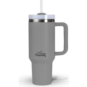  Any Morning Vaha 1200 ml Termos Mug – 3 Aşamalı Çevirmeli Kapak, Gri