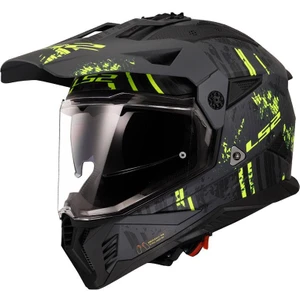 Ls2 Pıoner 2 Crazy Mat Siyah-Gri-Neon Sarı Kask