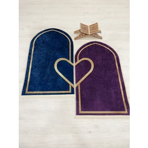 2 Li Çift Seccadesi Ebat 75 x 125 Lacivert - Mor