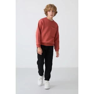 Tommy Life  Çam Yeşil Pamuklu Kalın Içi Tüylü Yumuşak Dokulu Standart Fit Baskılı Erkek Çocuk eşofman takım - 11257
