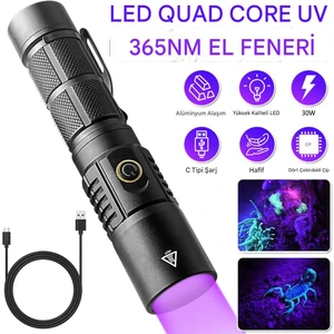 30w 365nm Profesyonel Güçlü Mor Uv Işık Para Kontrol Feneri Uv Lamba