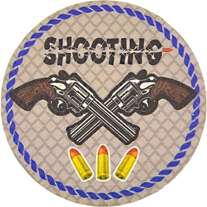 Anahtarlık Sepeti Rovelver Tabanca Shooting - Cırt - Patch - Peç - Arma - 8 cm