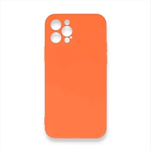 Premium Serisi Apple iPhone 12 Pro Max Uyumlu Lansman Kılıf Turuncu Soft Silikon