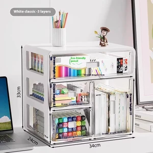 Kalemlik Düzenleyici Ofis Çok Fonksiyonlu Kırtasiye Rafı Akrilik Çekmece Tipi (Yurt Dışından)