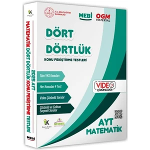 2025 Yks-Ayt Mebi-Ogm Dört Dörtlük Matematik Pekiştirme Testi A4 Renkli Soru Bankası Video Çözümlü
