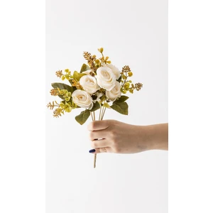 Yapay Gül Demeti 30 cm 6 Dal Krem