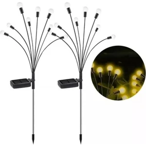 2'li Solar Bahçe Aydınlatması 10 Ledli 2 Modlu Gün Işığı Bahçe Teras Dış Mekan Güneş Enerjili