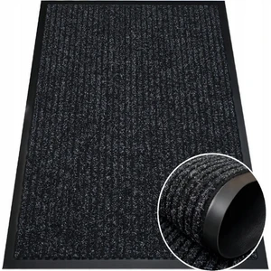 Oluklu Siyah Çamur Kazıyıcı Sıyırıcı Kapı Önü Paspası 60X90