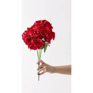 Yapay Ortanca Çiçeği Kırmızı 45  cm  7 Dal