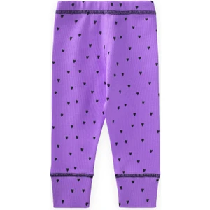 Desenli Karyoka Detaylı Tayt 0-3 Yaş Mor