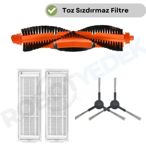 Xiaomi Mop Pro STYJ02YM (Siyah) Uyumlu Yedek Mopsuz Fırça Hepa Filtre Seti-5 Parça