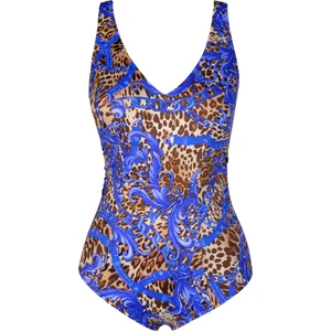 Beria Kadın Büyük Beden Kuplu Leopar Desenli Toparlayıcı Mayo