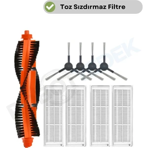 Xiaomi Mop Pro STYJ02YM (Siyah) Uyumlu Yedek Mopsuz Fırça Hepa Filtre Mop Seti-9 Parça