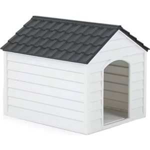 SY-5100 Dış Mekan Plastik Pet Köpek Kulubesi Antrasit-Taş Gri