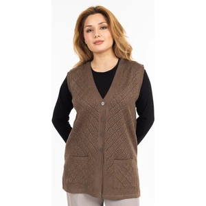 Kadın Orta Yaş ve Üzeri Merserize Cepli Düğmeli Rolax Anne Yelek 750