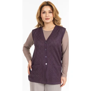 Kadın Orta Yaş ve Üzeri Merserize Cepli Düğmeli Rolax Anne Yelek 750