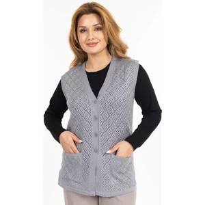 Kadın Orta Yaş ve Üzeri Merserize Cepli Düğmeli Rolax Anne Yelek 750