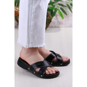 Elis 1005 Rahat Çapraz Bantlı Ortopedik Kadın Terlik