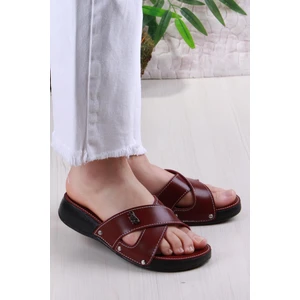 Elis 1005 Rahat Çapraz Bantlı Ortopedik Kadın Terlik