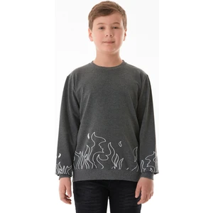 Baskılı Bisiklet Yaka Erkek Çocuk Sweatshirt