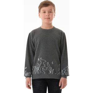 Baskılı Bisiklet Yaka Erkek Çocuk Sweatshirt