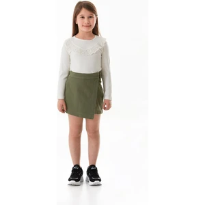 %100 Pamuk Beli Lastikli Fermuarlı Kız Çocuk Şort Etek