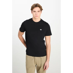 Regular Fit Normal Kesim Bisiklet Yaka Pamuklu Siyah Tişört