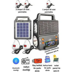 Everton RT-913 Solar Şarjlı Aydınlatma ve Müzik Seti