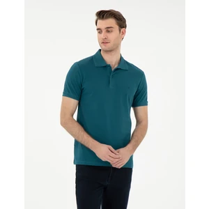 Pierre Cardin Erkek Zümrüt Slim Fit %100 Pamuk Polo Yaka Basic Tişört 50306448-VR055