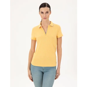 Pierre Cardin Kadın Sarı Slim Fit Tişört 50288292-VR044