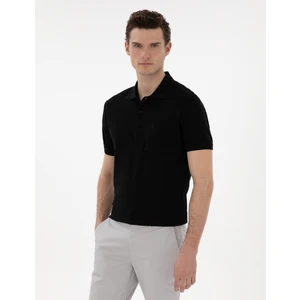 Pierre Cardin Erkek Siyah Regular Fit %100 Pamuk Polo Yaka Basic Tişört 50306552-VR046
