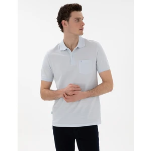 Pierre Cardin Erkek Açık Mavi Regular Fit %100 Pamuk Polo Yaka Basic Tişört 50306552-VR095