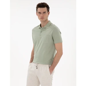 Pierre Cardin Erkek Çağla Yeşili Regular Fit %100 Pamuk Polo Yaka Basic Tişört 50306552-VR016