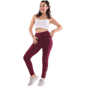 Asn Concept Kadın Bordo Taş Baskılı Tayt (Büyük Beden Seçeneğiyle)