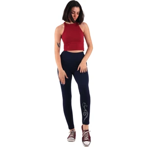 Asn Concept Kadın Lacivert Taş Baskılı Tayt (Büyük Beden Seçeneğiyle)