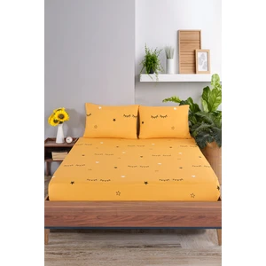 Pes Lastikli Çarşaf Seti Çift Kişilik Dide Sarı