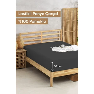 Penye Lastikli Çarşaf Pamuklu Jersey Tek Kişilik 100X200CM Antrasit