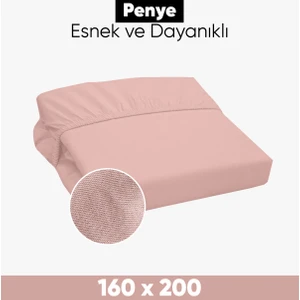 Penye Lastikli Çarşaf Pamuklu Jersey Çift Kişilik 160X200CM Pembe